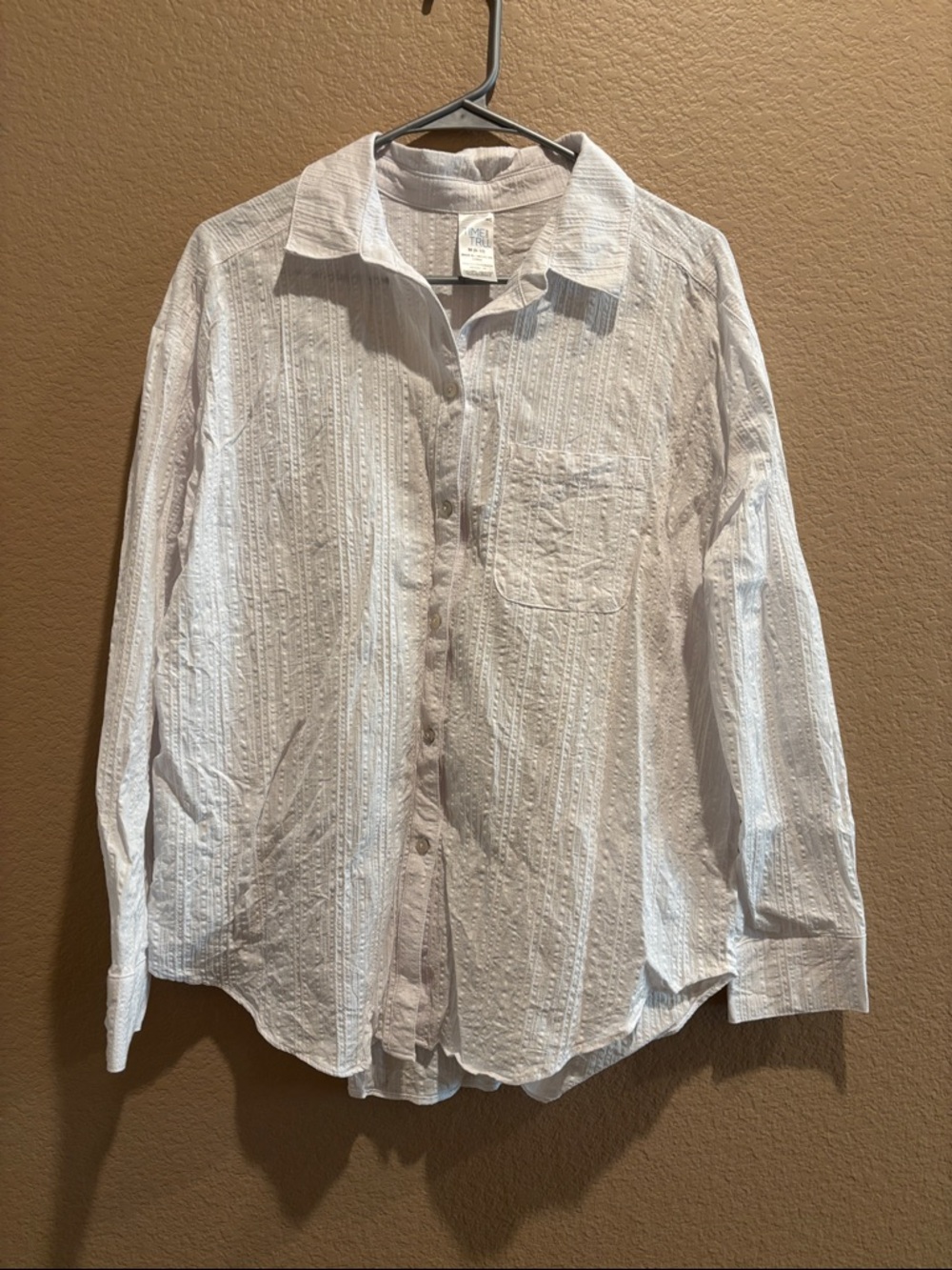 Time and Tru White Casual Button Down Shirt